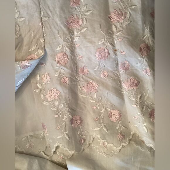 VINTAGE 80s JESSICA MCCLINTOCK WHITE PENCIL DRESS LACE EMBROIDERED BIB COLLAR - Picture 10 of 11